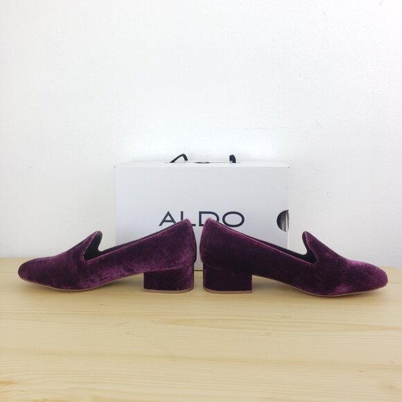 NEW ALDO CASUAL LOAFER Size 7, Women' Heels shoes, Burgundy color - Picture 6 of 13